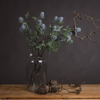 Set of 3 Artificial Flowers Eryngium Thistle Stems