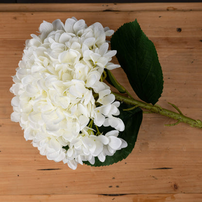 Set of 3 Artificial Flowers Oversized White Hydrangea Stems