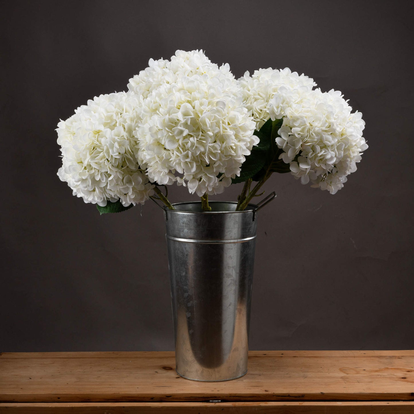 Set of 3 Artificial Flowers Oversized White Hydrangea Stems