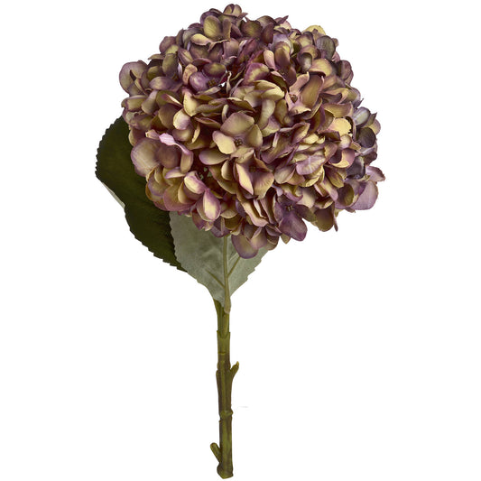 Set of 3 Artificial Flowers Autumn Burgundy Hydrangea Stems