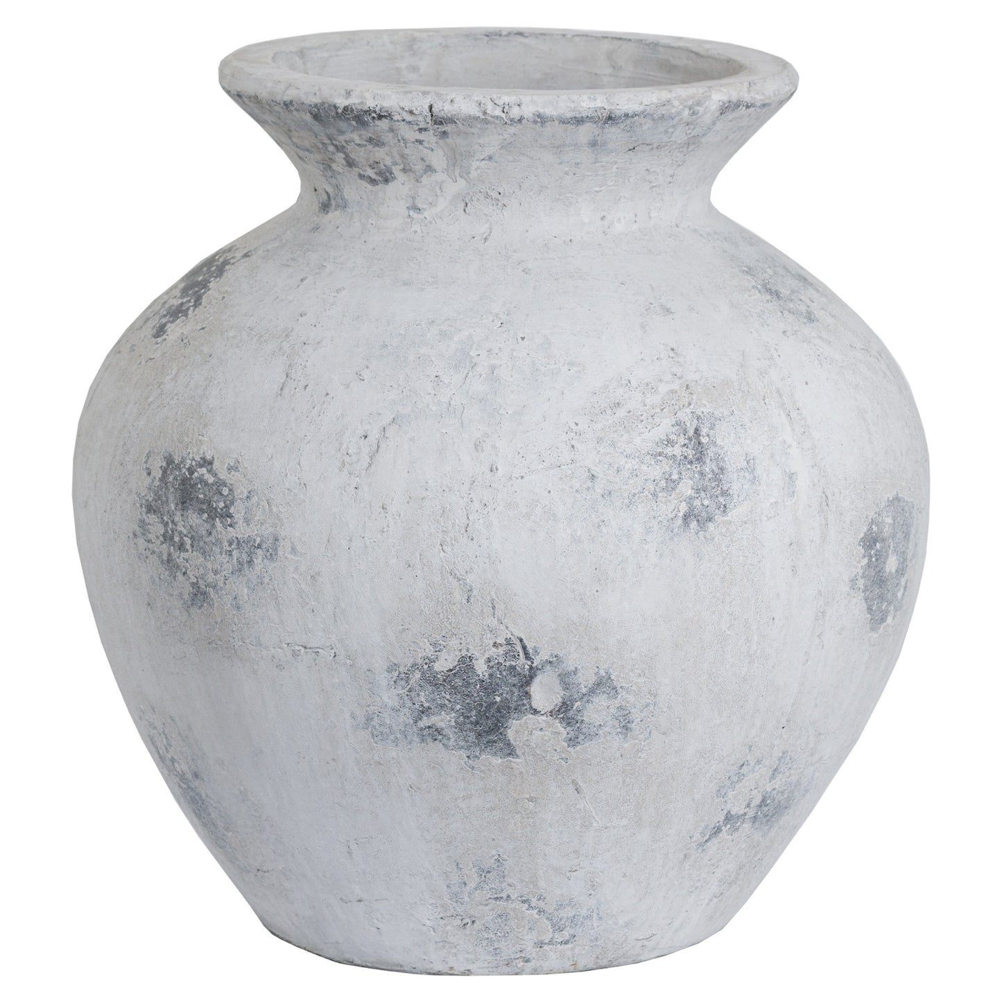Mossbrook Large Antique White and Grey Stonewarae Vase