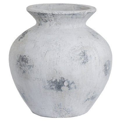 Mossbrook Large Antique White and Grey Stonewarae Vase