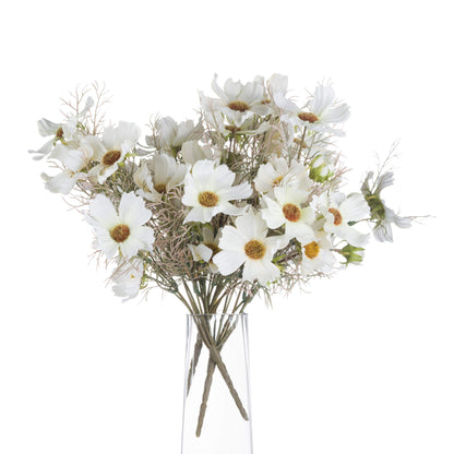 Set of 3 Artificial Flowers White Cosmos Spray