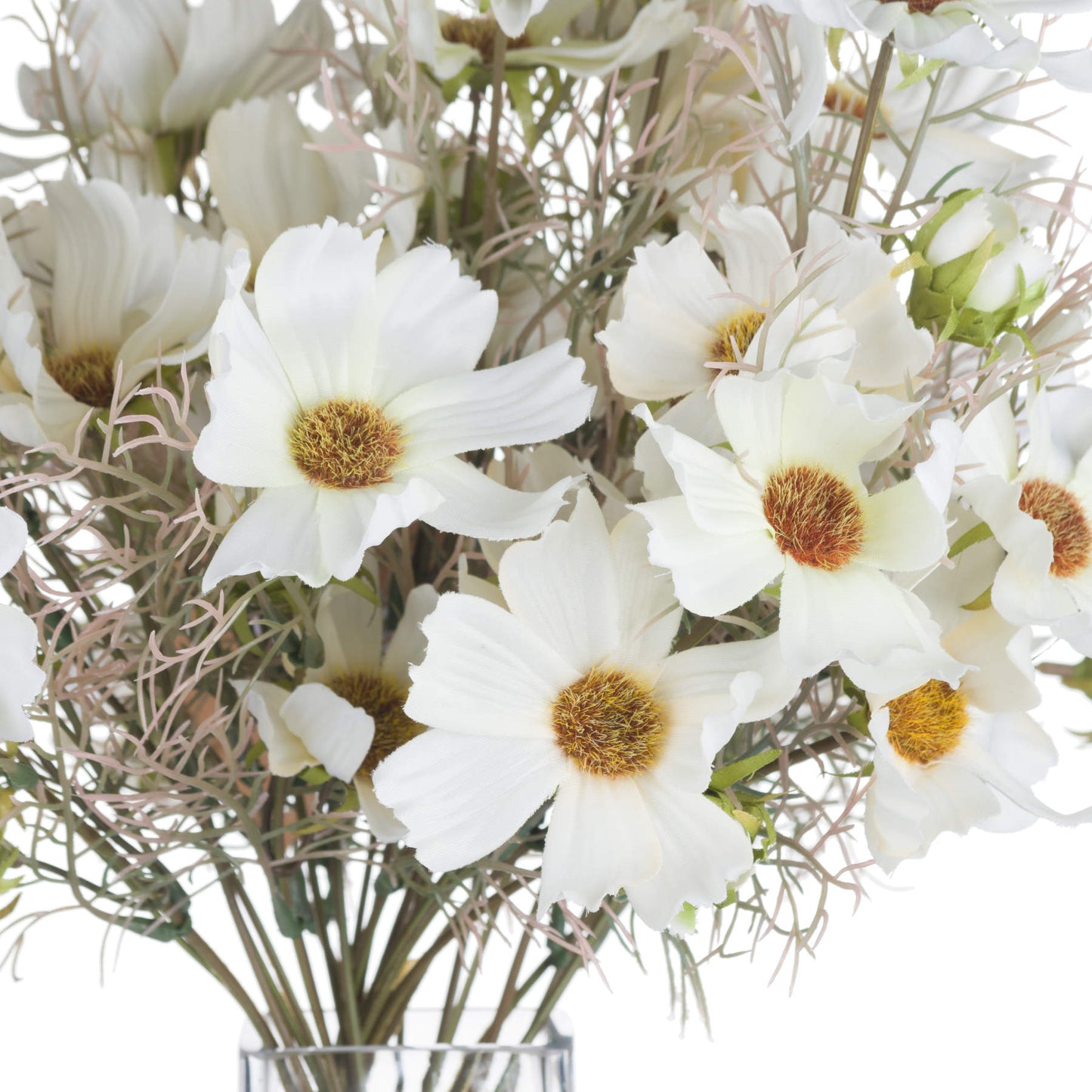 Set of 3 Artificial Flowers White Cosmos Spray