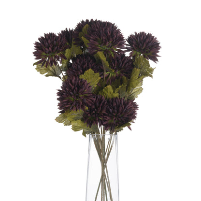 Set of 3 Artificial Flowers Chocolate Chrysanthemum Stems