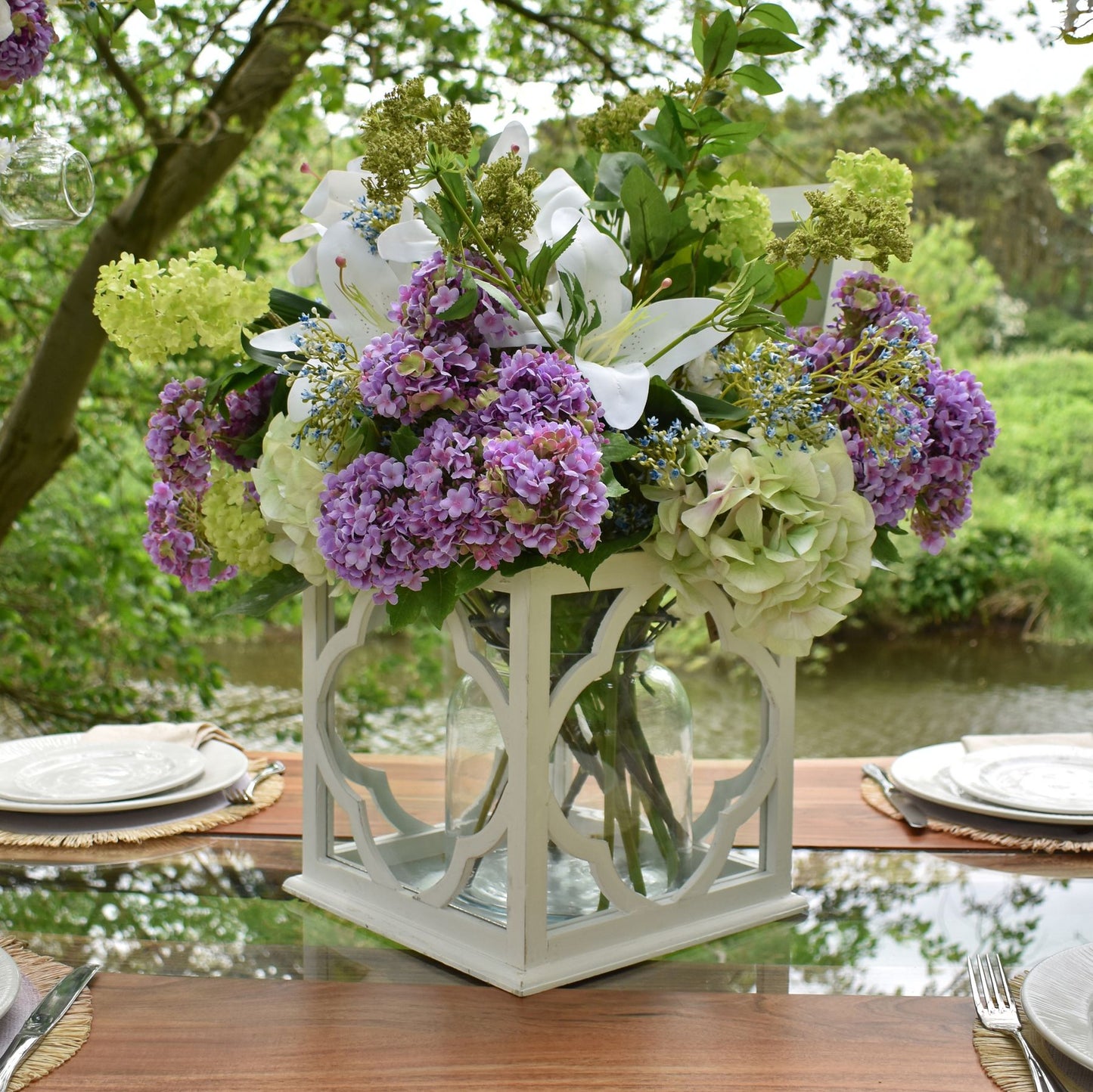 Set of 3 Artificial Flowers Green Viburnum Sprays