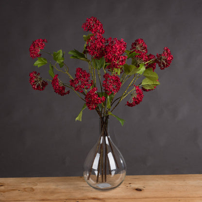 Set of 3 Artificial Flowers Red Autumnal Viburnum Stems