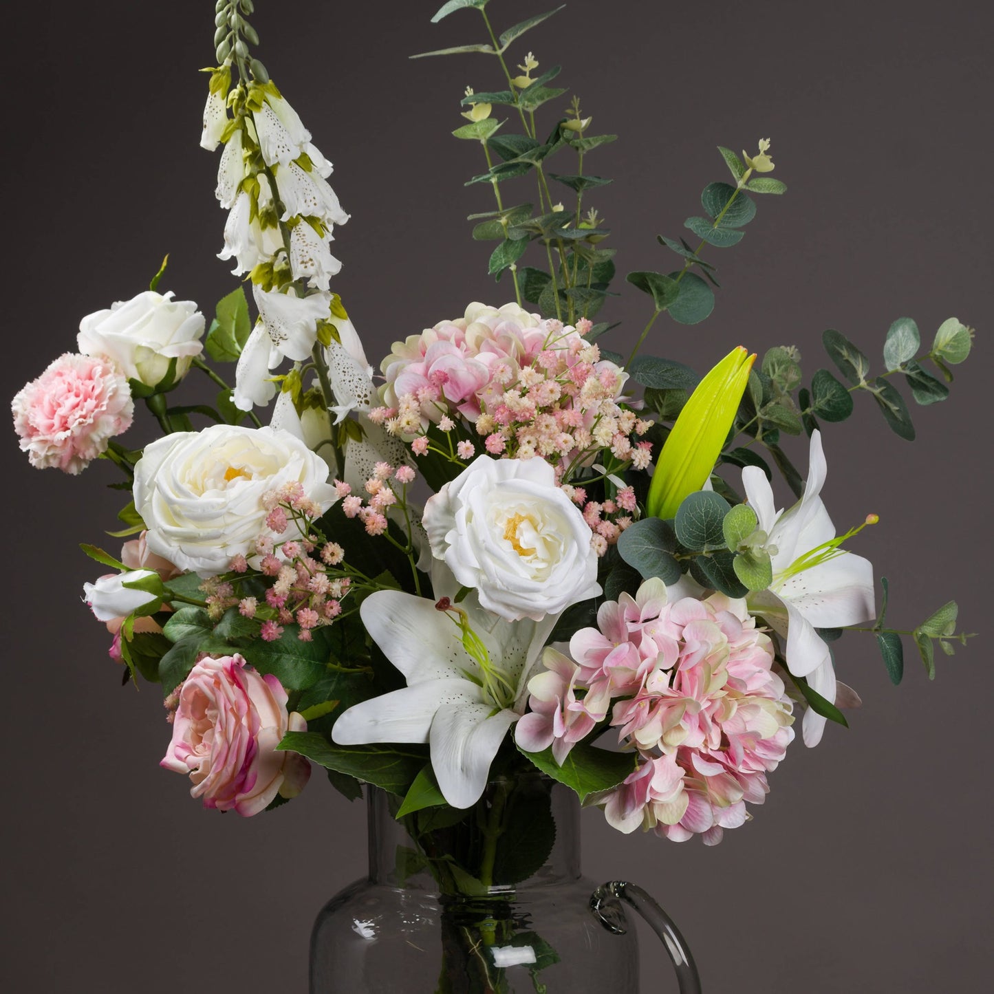 Set of 3 Artificial Flowers White Lily Stems