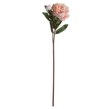 Set of 3 Artificial Flowers Peach Peony Rose Stem