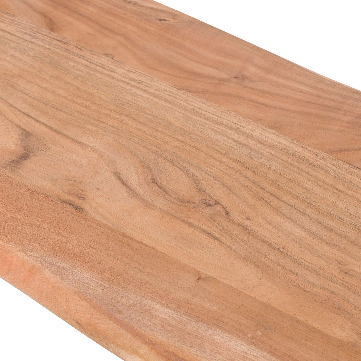 Vouvant Live Edge Acacia Wood Bench Black Metal X Frame