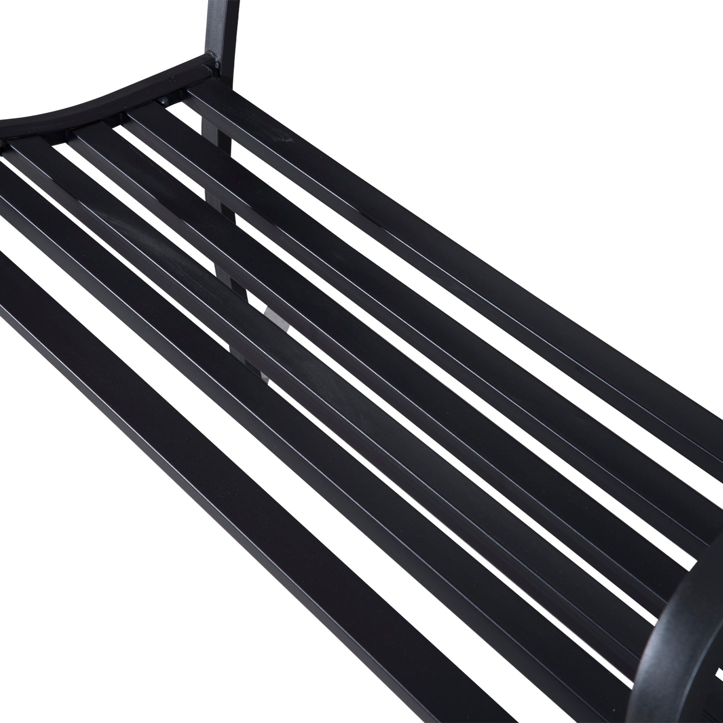 Saradi Taro Steel Black 2 Seater Outdoor Garden Bench