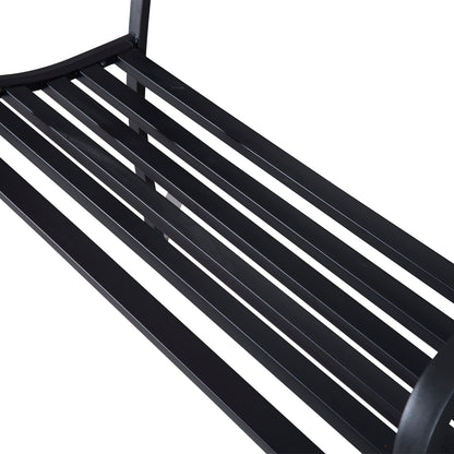 Saradi Taro Steel Black 2 Seater Outdoor Garden Bench