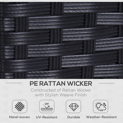 Toha Rattan Black 2 Seater Outdoor Sofa With White Cushions