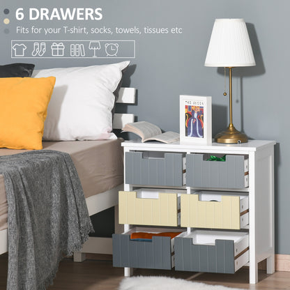 Nemo Multicolour Wooden 6 Drawer Storage Cabinet