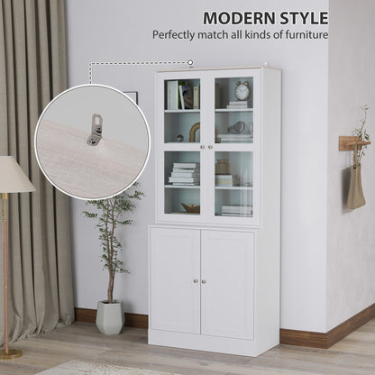 Salu Wood White Double Compartment Display Storage Cabinet