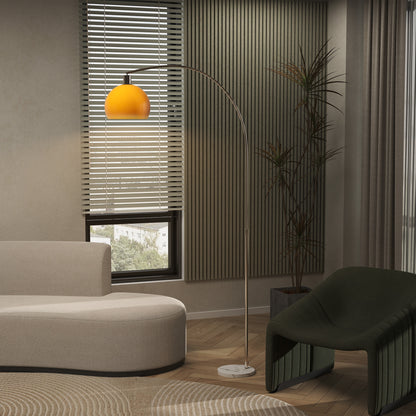 Filu Metal Orange Modern Floor Lamp With Shade And Foot Switch