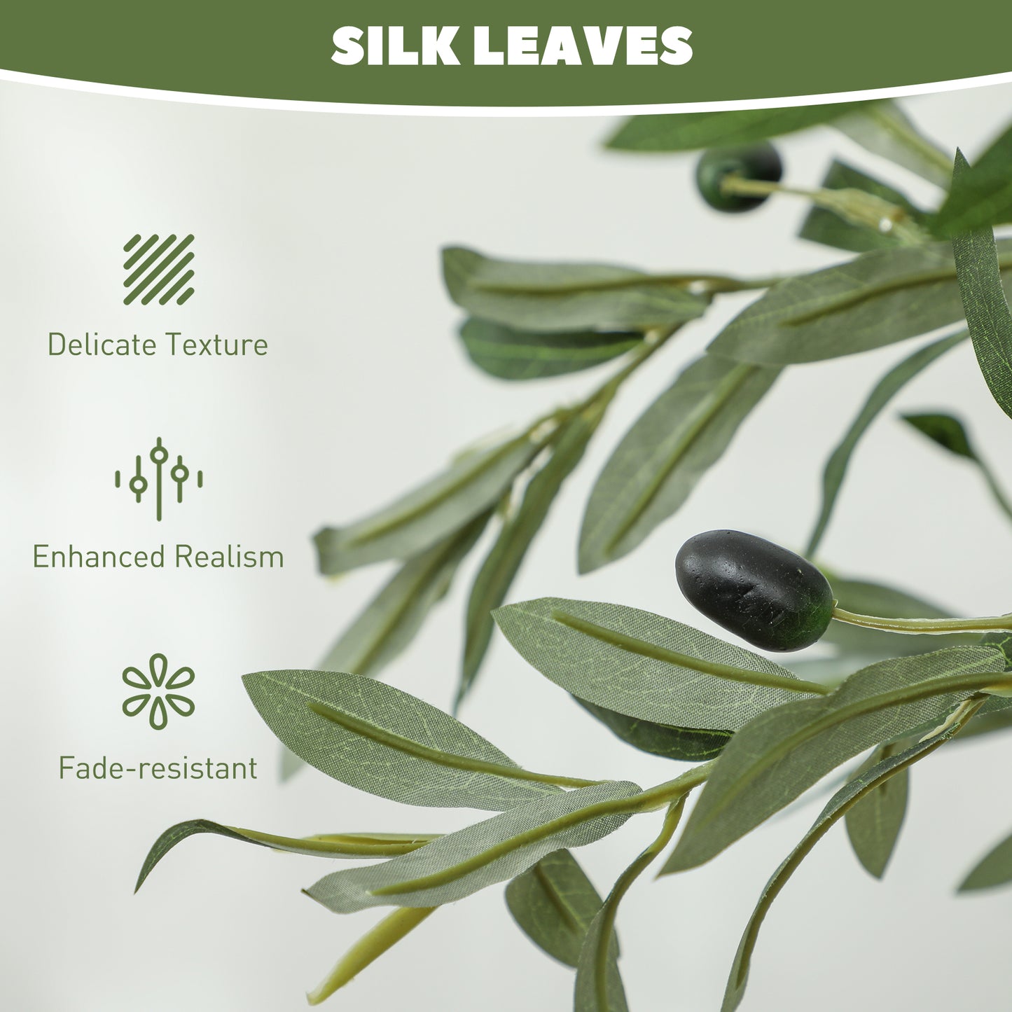 Selena Vavi Set Of 2 Artificial Olive Style Trees With Silk Leaf Finish