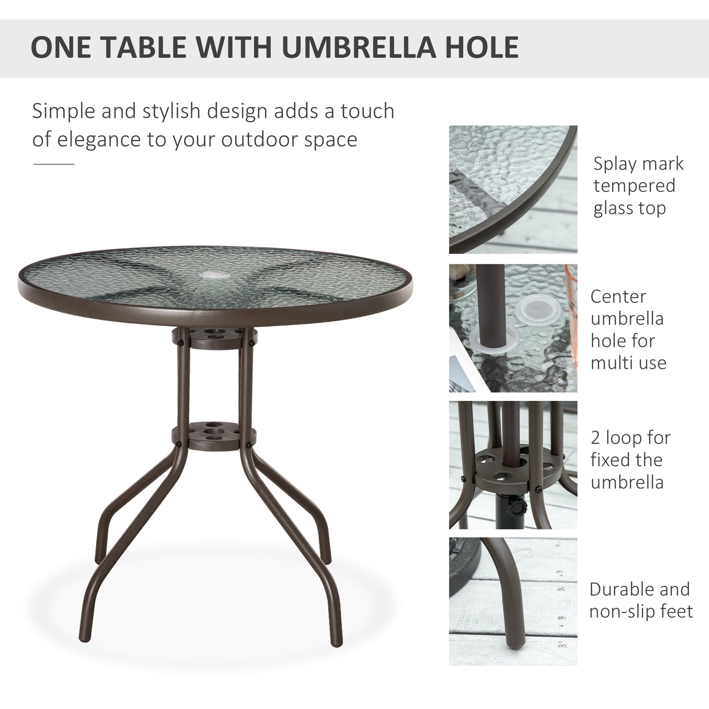 Misotte Metal and Mesh Light Grey 4 Seater Garden Dining Set With Parasol Folding Chairs And Glass Table