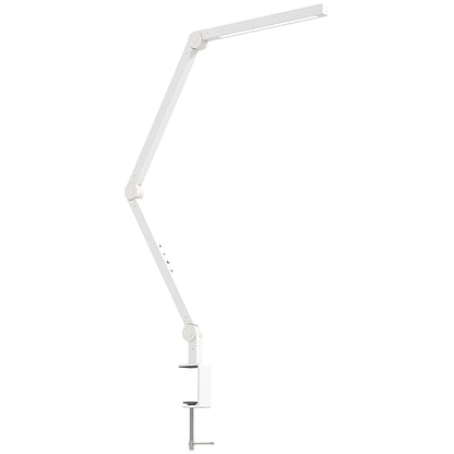 Laco Veni Metal White Dimmable Clamp Desk Lamp With Swing Arm Eye Care Light And Adjustable Brightness