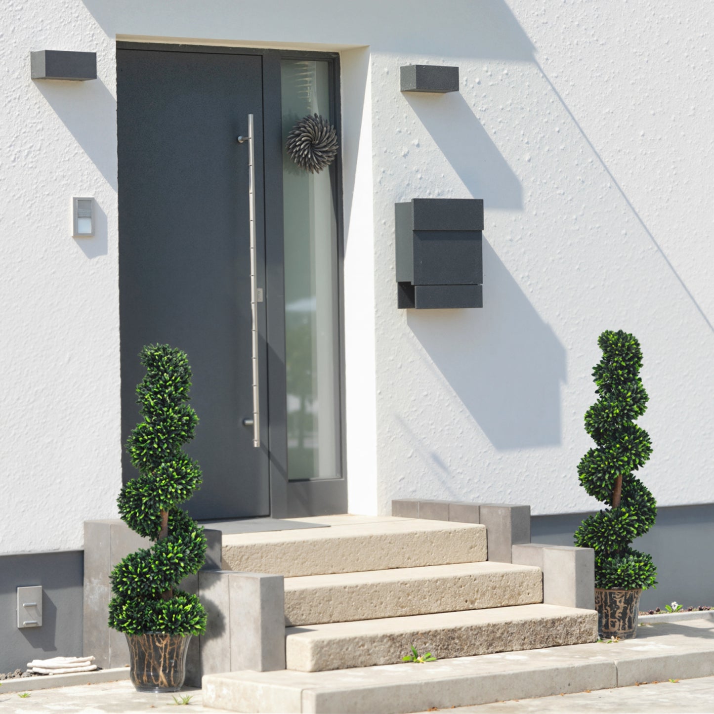 Badola Set Of 2 Artificial Rose Plants In Yellow And White Colour Finish