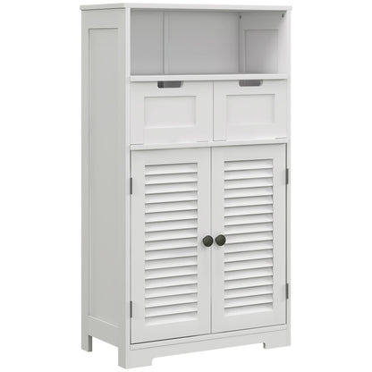 Vikese Dosu 3 Section Bathroom Storage Unit With Shelves Drawers And Cupboard White