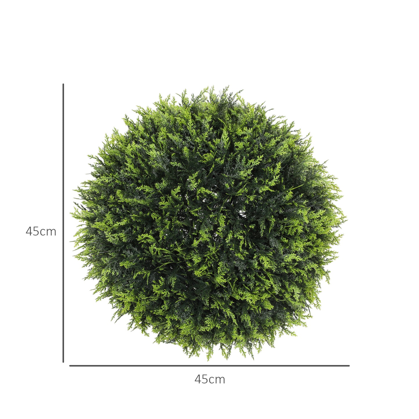 Zilolo Set Of 2 Artificial UV Resistant Topiary Ball Plants H8 45cm Green