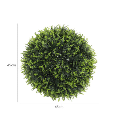 Zilolo Set Of 2 Artificial UV Resistant Topiary Ball Plants H8 45cm Green