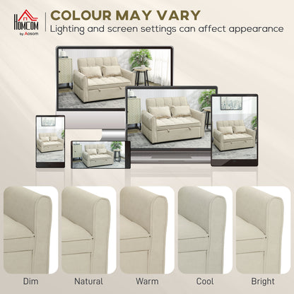 Noel Cream 3 In One 2 Seater Sofa Bed With Adjustable Back And Cushions