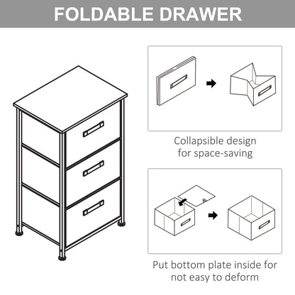 Sula White Metal and Natural Oak 3 Tier Linen Drawer Storage Unit