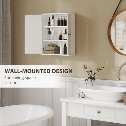 Loredi Wall Mounted Bathroom Medicine Cabinet With Adjustable Shelves White