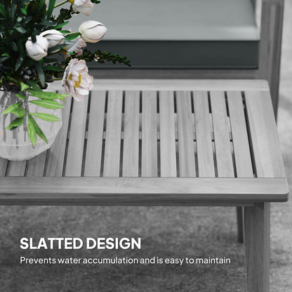 Nabatove Grey Wood 4 Seater Outdoor Garden Furniture Set With Cushions