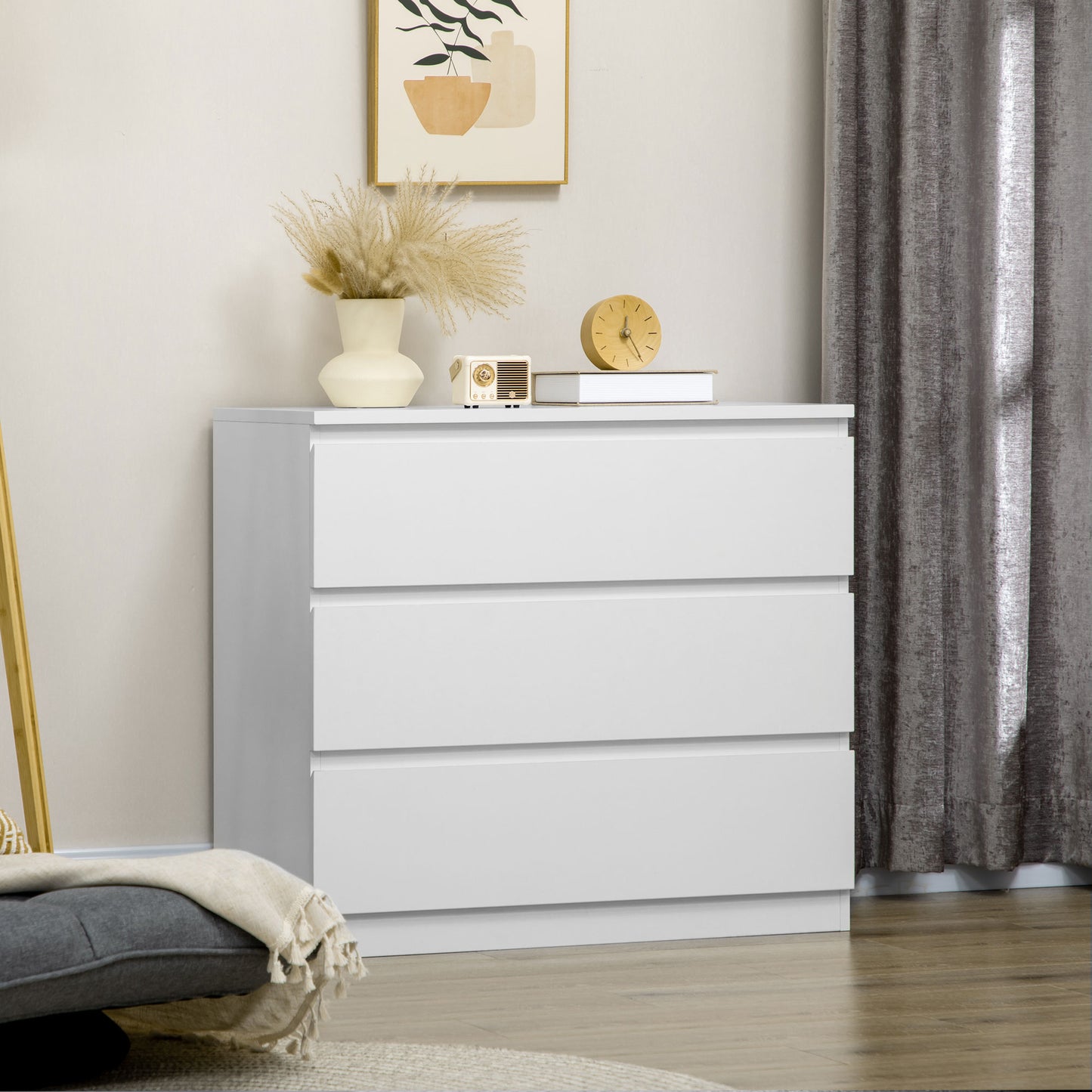 Luvilo Wood White 3 Drawer Storage Chest