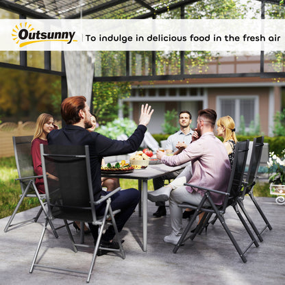 Navima Metal Light Grey Rectangular Outdoor Dining Table With WPiece Top For 6