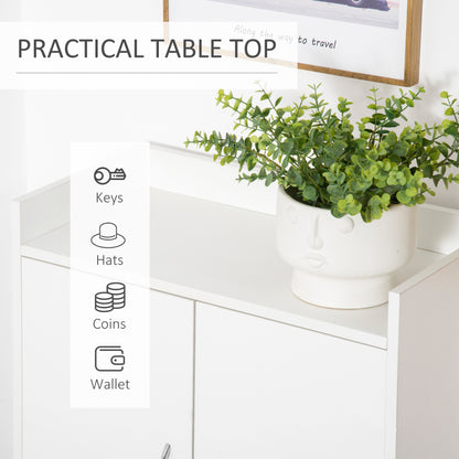 Keno Wooden White Modern Shoe Cupboard With Doors And Internal Shelving