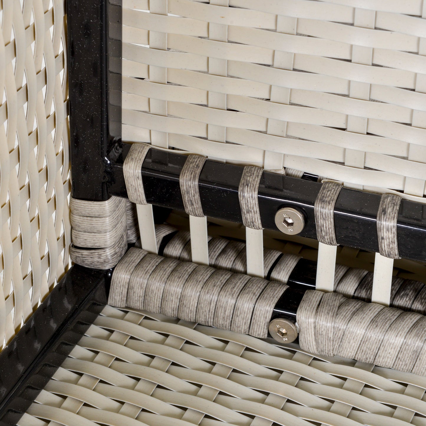 Lemoba Light Grey Rattan Armless Outdoor Armchair With Cushion