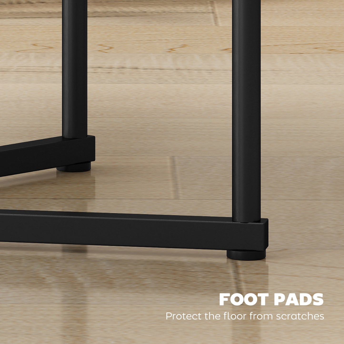 Tolira Set Of 2 Wooden Black Marble Effect Nesting Tables
