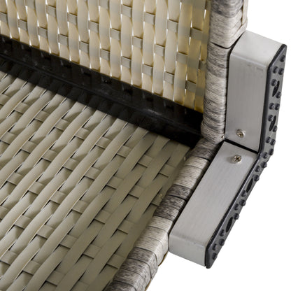 Lemoba Light Grey Rattan Armless Outdoor Armchair With Cushion