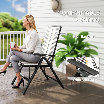 Satzi Rattan Multicolour Reclining Garden Chairs Set Of 2 With Adjustable Comfort Design