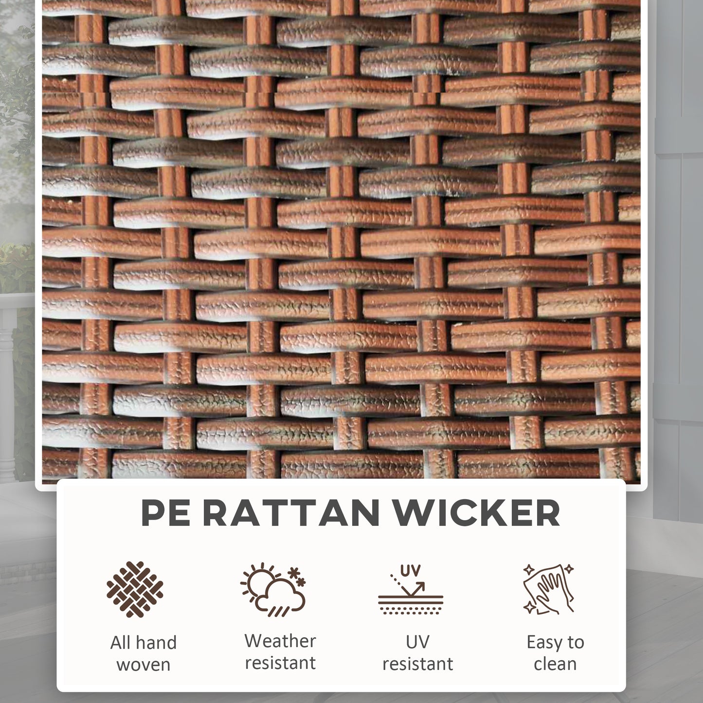 Kasado Brown Rattan Folding Round Outdoor Bistro Table