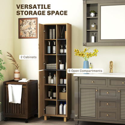 Lanoha Slim Multi Storage Bathroom Cabinet With Wood Effect Finish