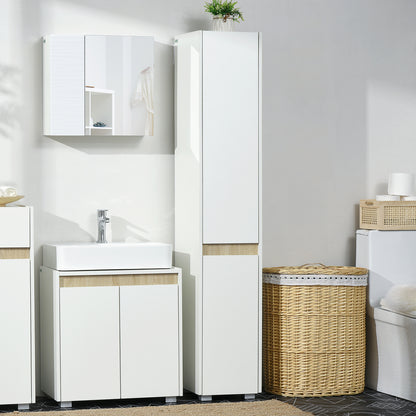 Moka Tall Freestanding Bathroom Cabinet With 5 Tier Adjustable Shelving White