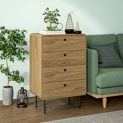 Elmira Wood Oak Finish 4 Drawer Modern Storage Chest