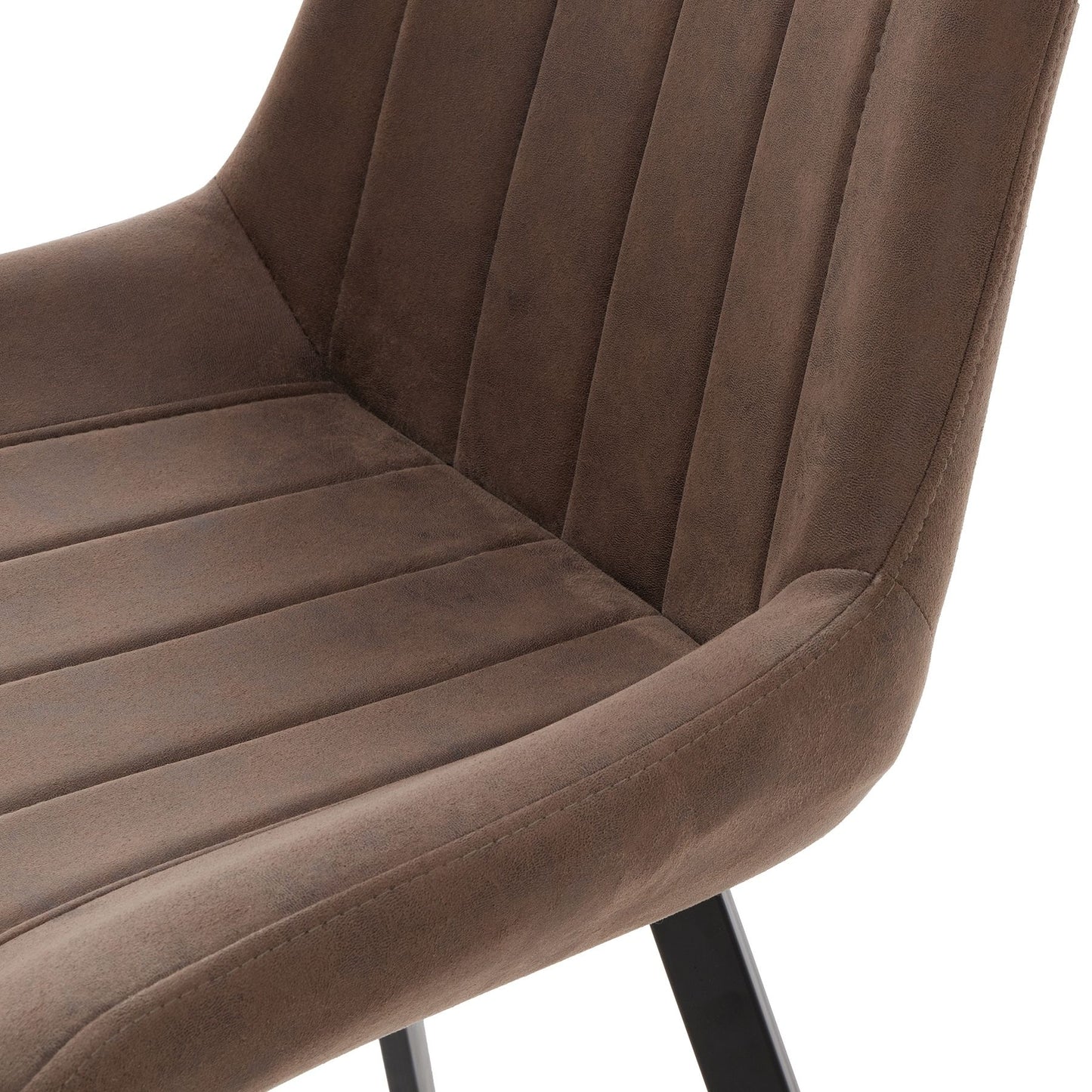 Montagny Coffee Brown Ribbed Upholstered Dining Chair