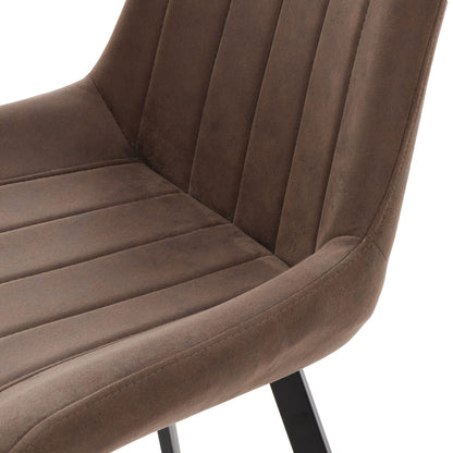 Montagny Coffee Brown Ribbed Upholstered Dining Chair