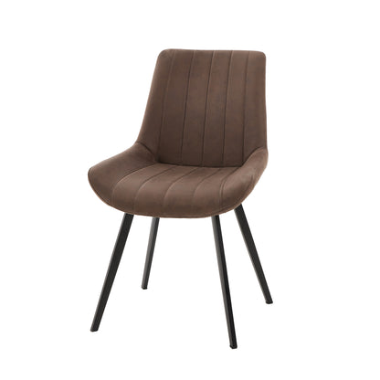 Montagny Coffee Brown Ribbed Upholstered Dining Chair