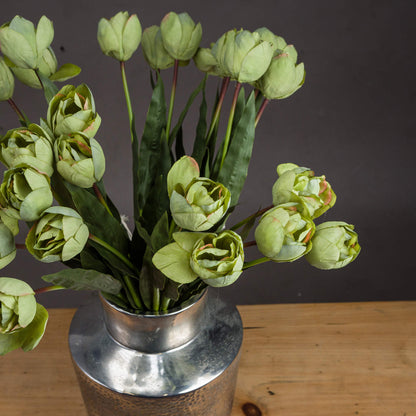 Set of 3 Artificial Flowers Green Tulip Stems