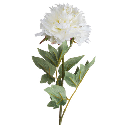 Set of 3 Artificial Flowers Classic White Peony Stems
