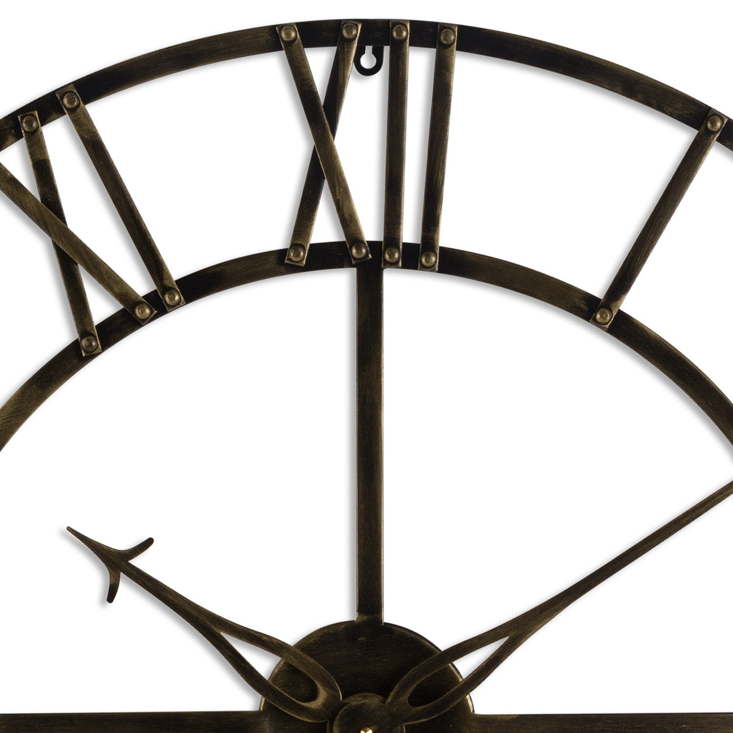 100cm Large Antique Brass Roman Numerals Open Frame Clock