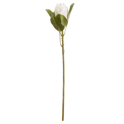 Set of 3 Artificial Flowers Closed White Protea Stems