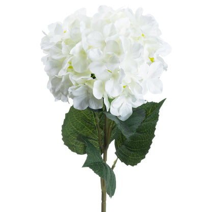 Set of 3 Artificial Flowers White Hydrangea Stems